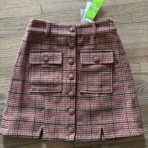 Sam Edelman Women's XS Indie Plaid Button‎ Front Mini Skirt NWT